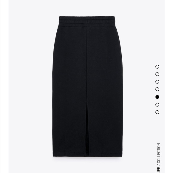 Zara Sweatshirt Material Midi Skirt 